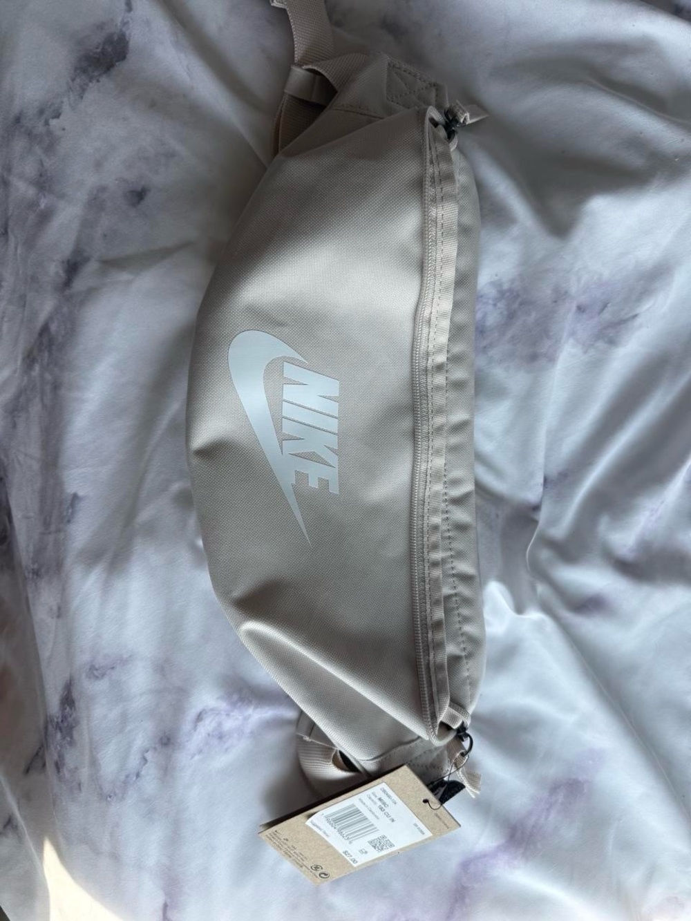 Nike Beige Fanny Pack with White Swoosh